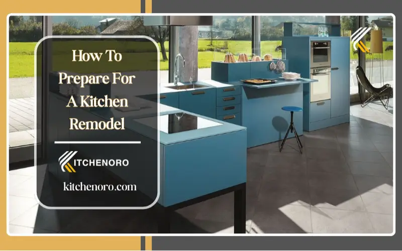 Packing kitchen cabinets and labeling boxes before starting a kitchen remodel