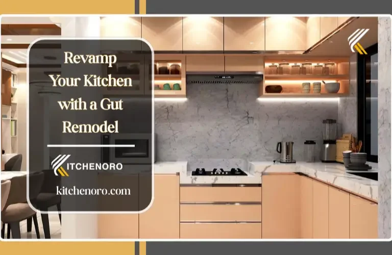 Gut kitchen remodel showing complete strip-to-studs kitchen demolition and full layout transformation