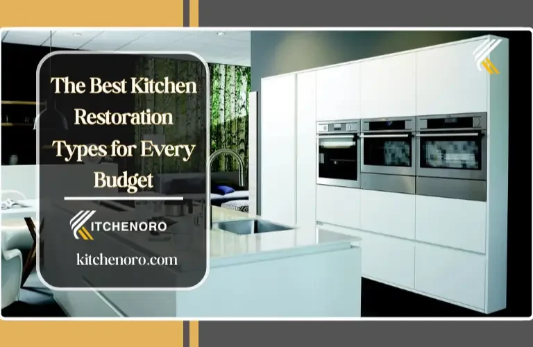 Types of kitchen restorations showing cosmetic, midrange, and major remodel transformation