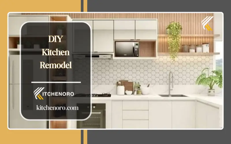 Painted kitchen cabinets transformation in a DIY kitchen remodel