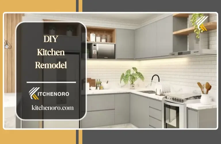 DIY kitchen remodel with painted cabinets, modern lighting, and budget-friendly upgrades