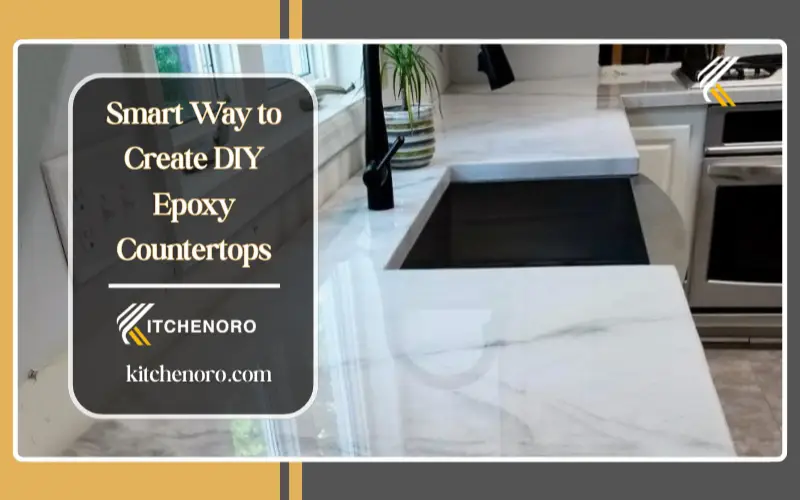 epoxy countertop curing with glossy marble finish