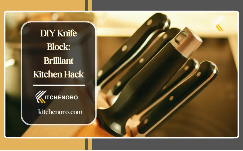 cutting precise knife slots in a DIY knife block using a router in a woodworking workshop