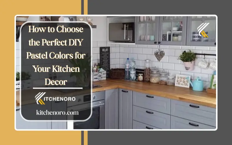 peach pastel kitchen wall color DIY decor idea
