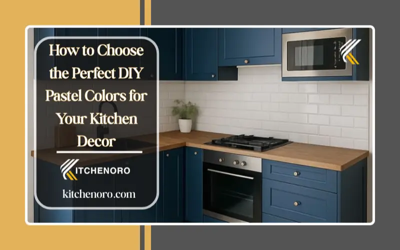 pastel kitchen color board with wood and neutral tones