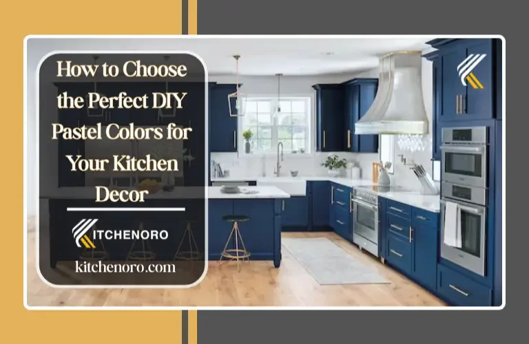 DIY pastel colors in kitchen decor with mint cabinets and soft pastel wall palette