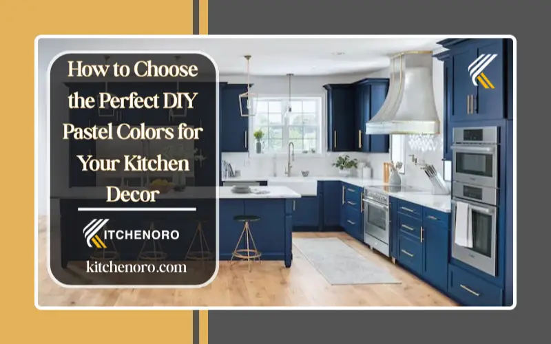 DIY pastel colors in kitchen decor with mint cabinets and soft pastel wall palette