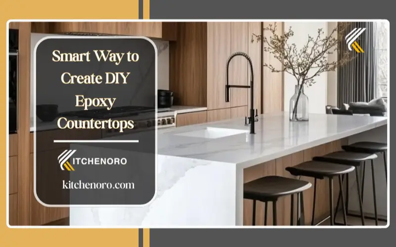 tools and materials needed for DIY epoxy countertops including rollers resin and sandpaper
