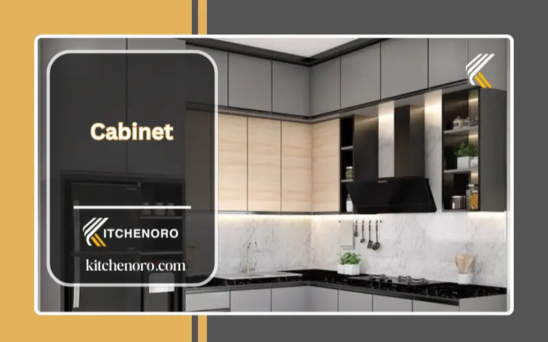 A cabinet is a piece of furniture used for storage and display, more refined and elaborate than cupboards.