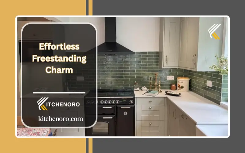 Creating a freestanding aesthetic in the kitchen offers freedom to mix materials, colors, and styles beyond the limits of built-in designs