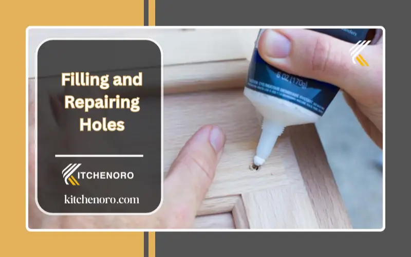 Filling and Repairing Holes to kitchen cabinet