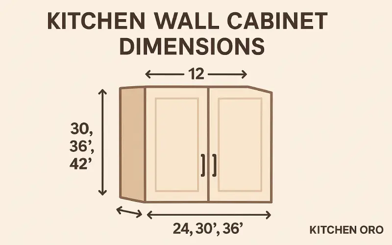 Dimensions for wall cabinets in kitchen