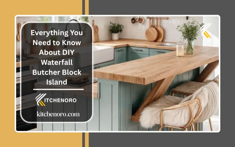 Installing a DIY waterfall butcher block island during a kitchen renovation with clamps and wood joinery.