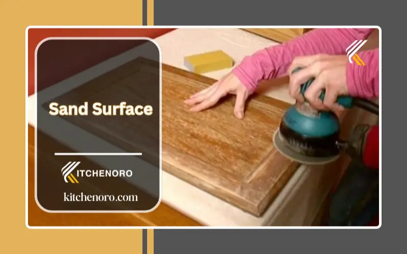 Sand Surface of the kitchen cabinet