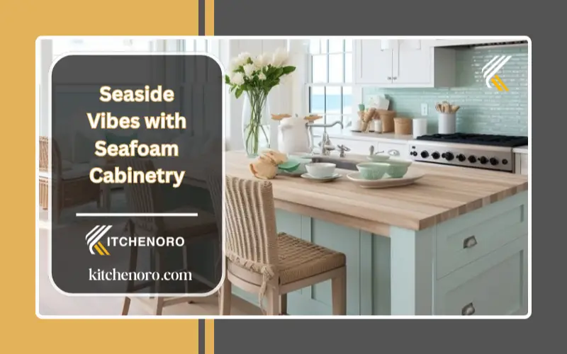 Channel seaside vibes with seafoam cabinetry, brushed nickel fixtures, and white quartz surfaces
