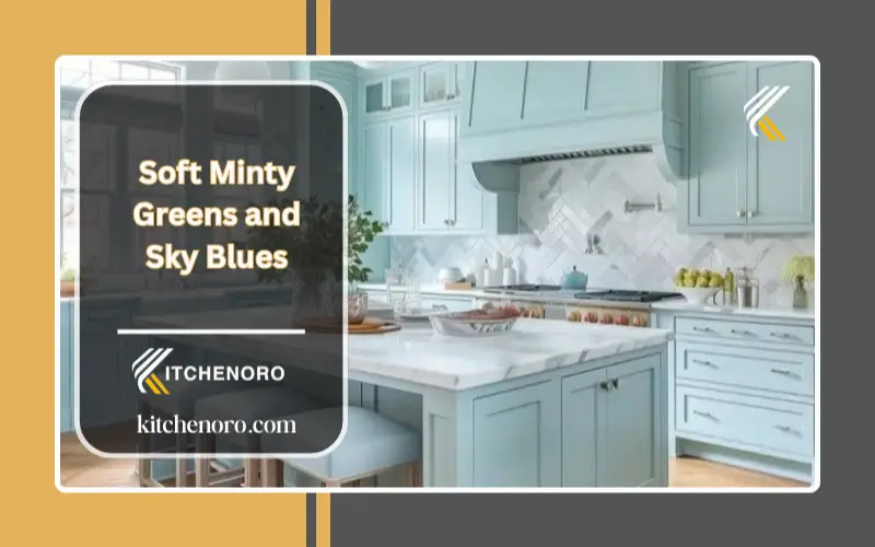 Soft minty greens and sky blues create a sense of peace and spaciousness