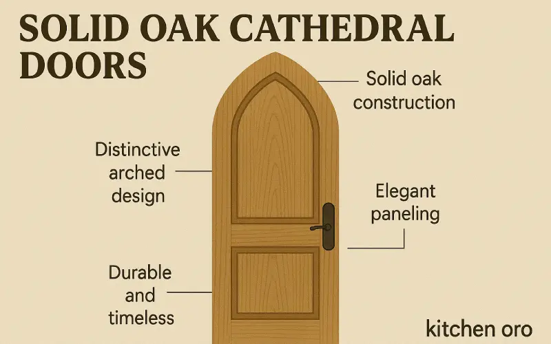 Kitchen doors & cabinets of Solid Oak Cathedral Doors