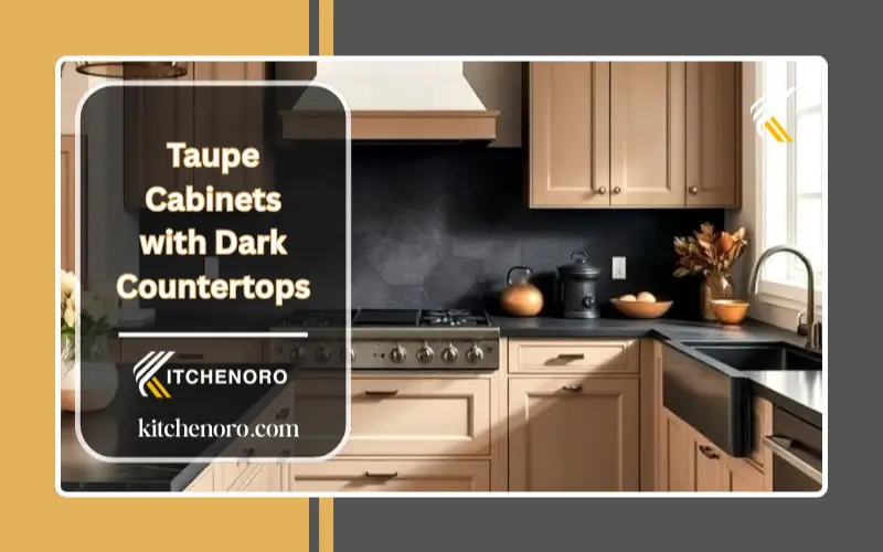 Taupe Cabinets with Dark Countertops