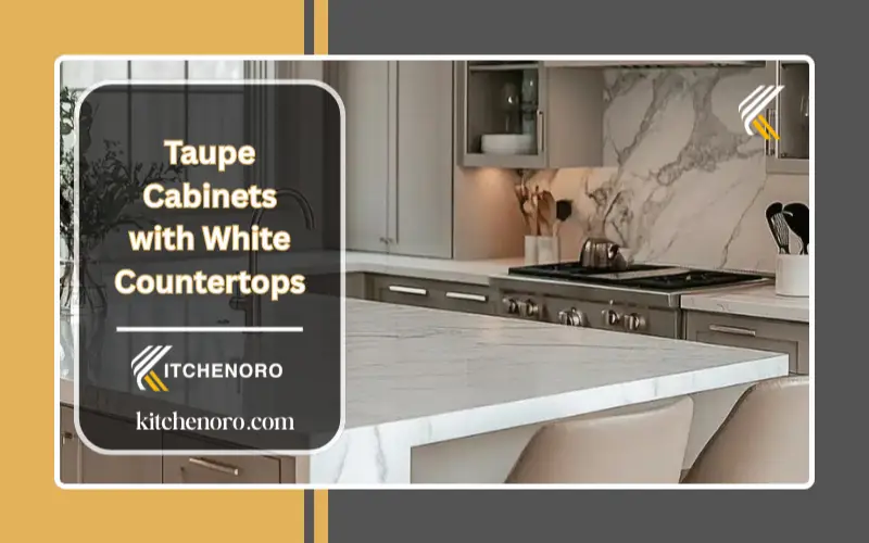 Taupe Cabinets with White Countertops
