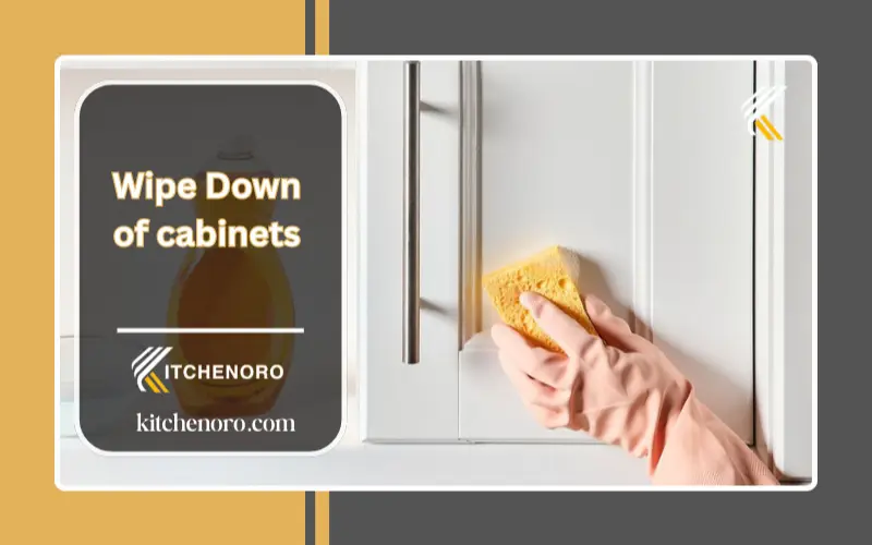 Apiece of cloth use for wipe down kitchen cabinets