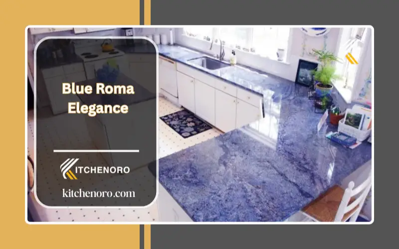 Blue Roma slab of leathered granite