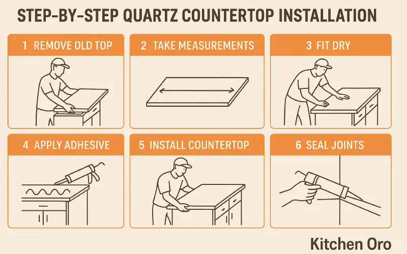 Step-by-Step Quartz Kitchen Countertop Installation