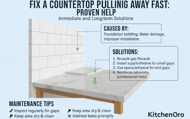 Fix a Countertop Pulling Away Fast from wall