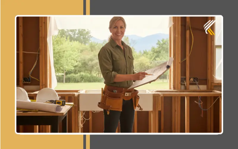 Kitchen remodeling professional reviewing renovation plans