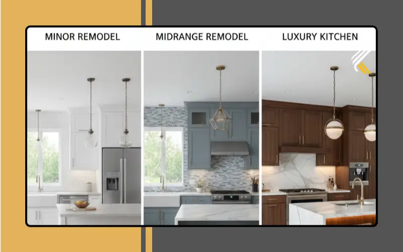 minor vs major kitchen remodel ROI comparison visual