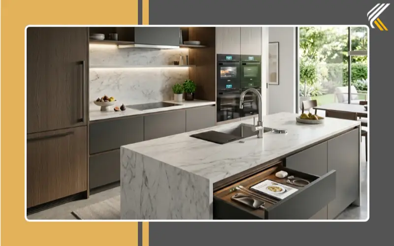 Smart technology features in a modern luxury kitchen