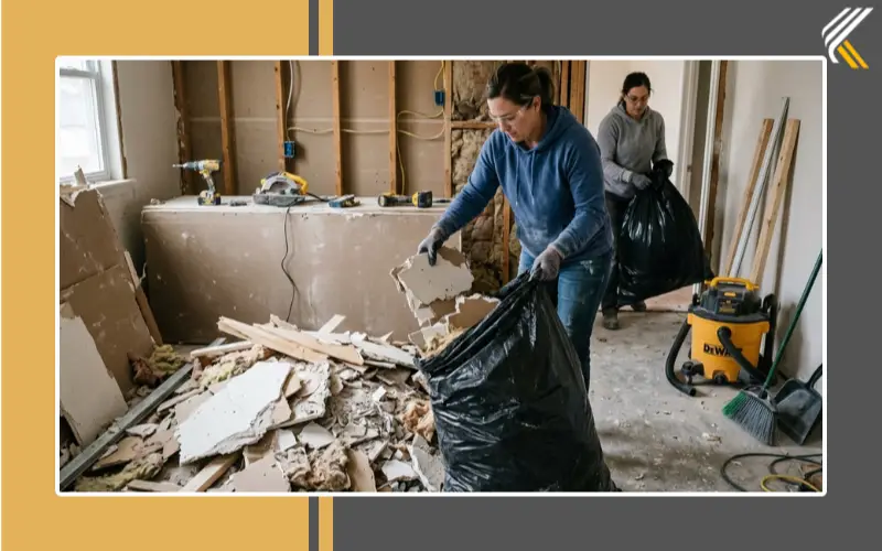 cleanup after diy demolition debris removal