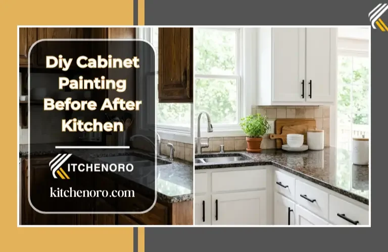 DIY cabinet painting before and after kitchen cabinet transformation