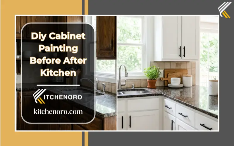 DIY cabinet painting before and after kitchen cabinet transformation
