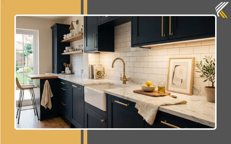Luxury look kitchen created with budget DIY upgrades