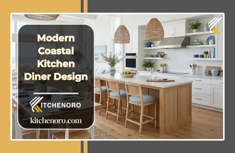 modern coastal kitchen diner design with open layout and island