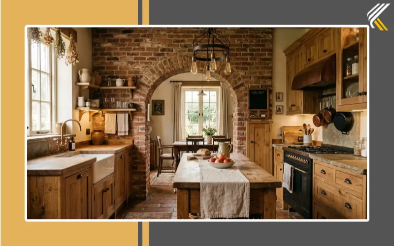 brick kitchen arch design ideas for rustic style homes