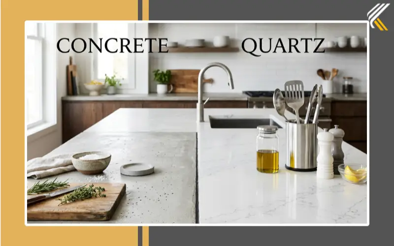 concrete vs quartz kitchen countertop comparison