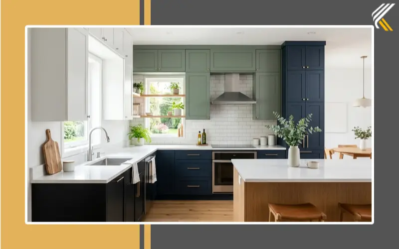 kitchen cabinet color ideas white blue green two tone cabinets