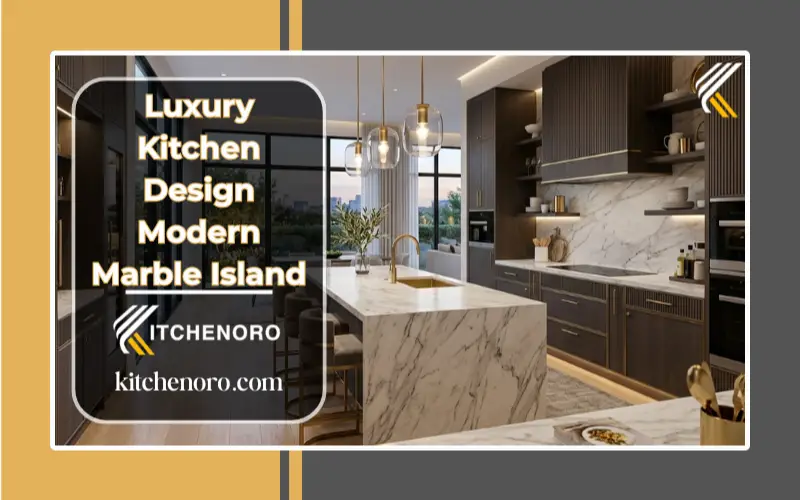luxury kitchen design with marble island and modern layout