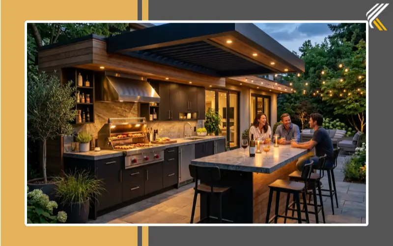 modern outdoor kitchen backyard design