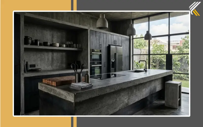 modern cement kitchen industrial design