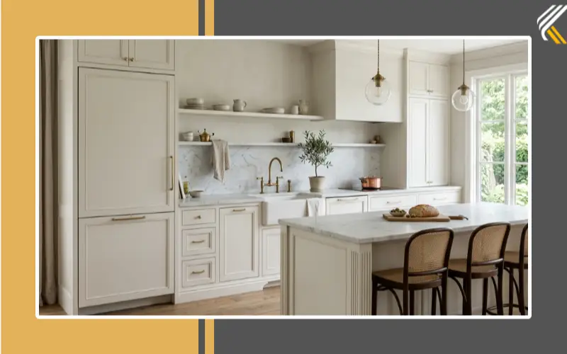 modern French provincial kitchen design with minimal style