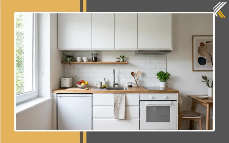 one wall easy simple kitchen design for small space