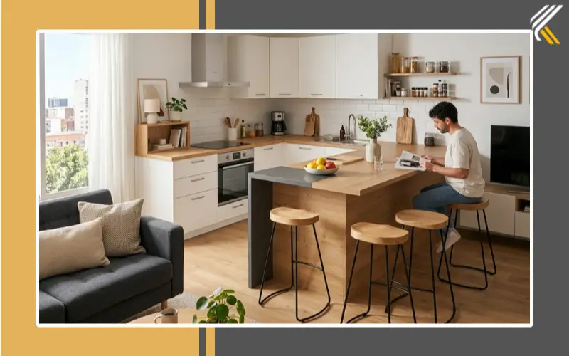 open kitchen design for small apartments with island