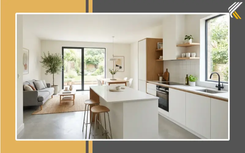 open easy simple kitchen design with modern layout