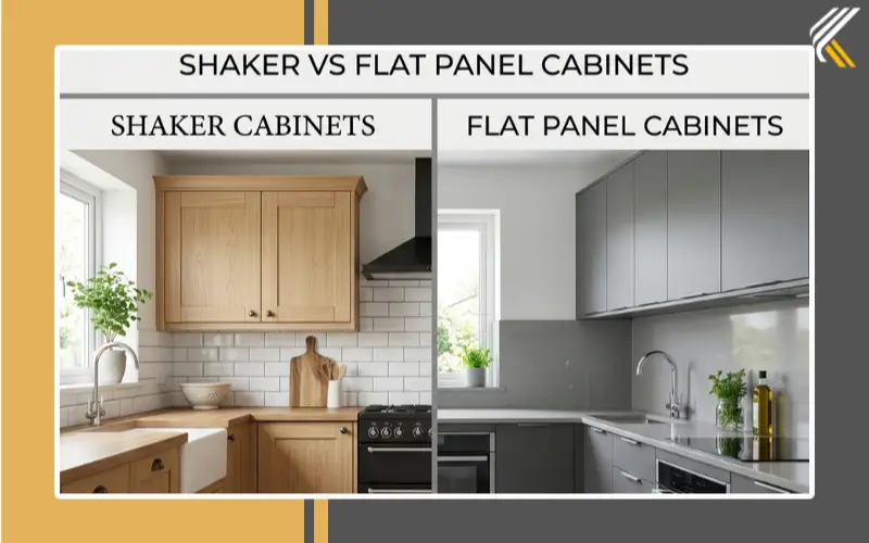Shaker cabinets vs flat panel cabinets side by side comparison