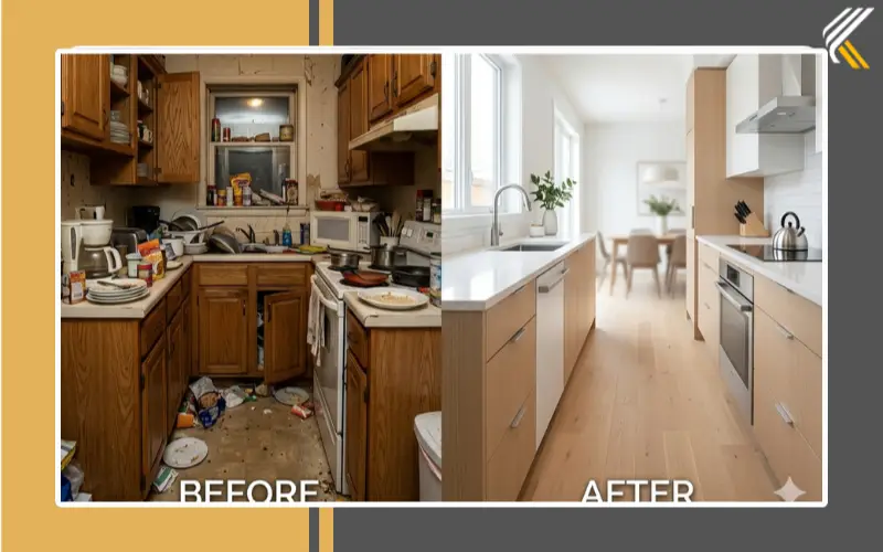 small kitchen before and after open layout transformation