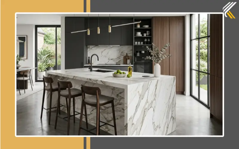 waterfall kitchen island modern design