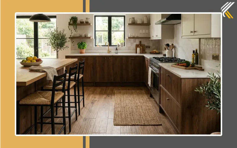 wood look kitchen tiles modern flooring design