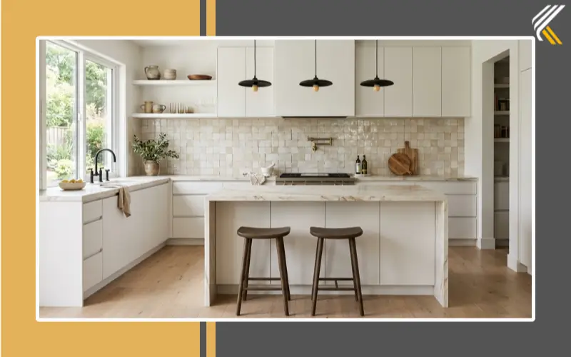 Modern kitchen backsplash trends with zellige tile